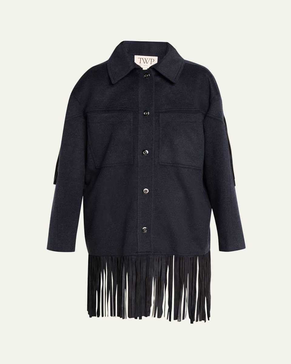 Midnight Cowboy Fringe-Trim Cashmere Jacket
